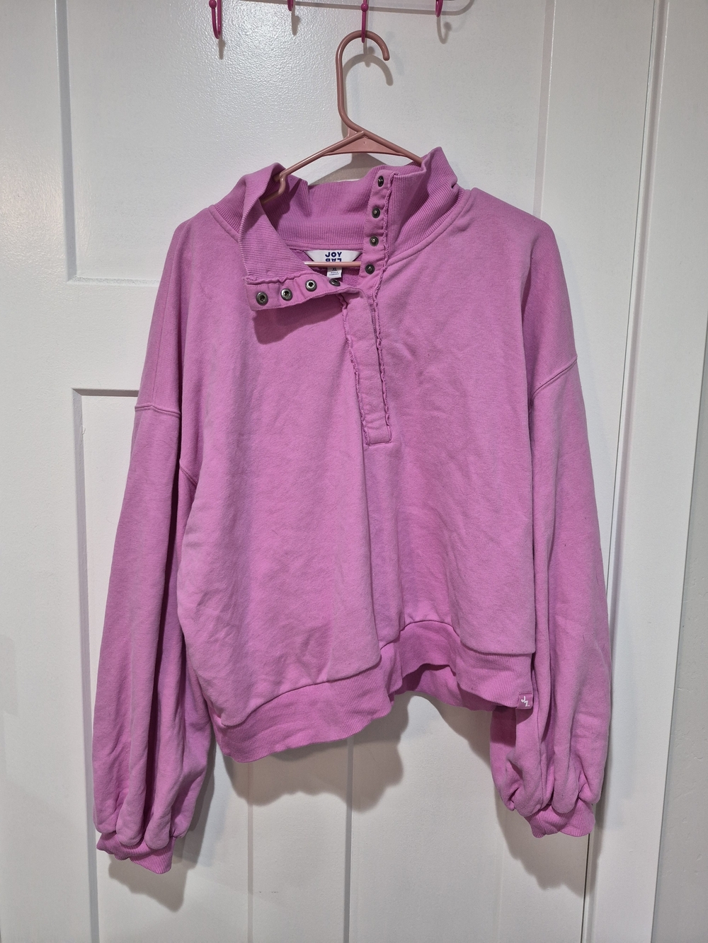 JoyLab Pink Snap-Button Sweatshirt